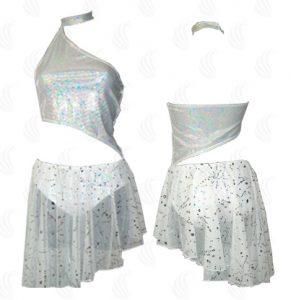 Abito Da Pattinaggio Artistico Per Ragazze - Gonna Con Cristalli Per Competizione E Allenamento - Foto 4